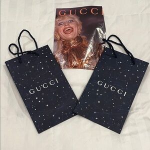 Gucci Navy Starry Zodiac shopping bag.